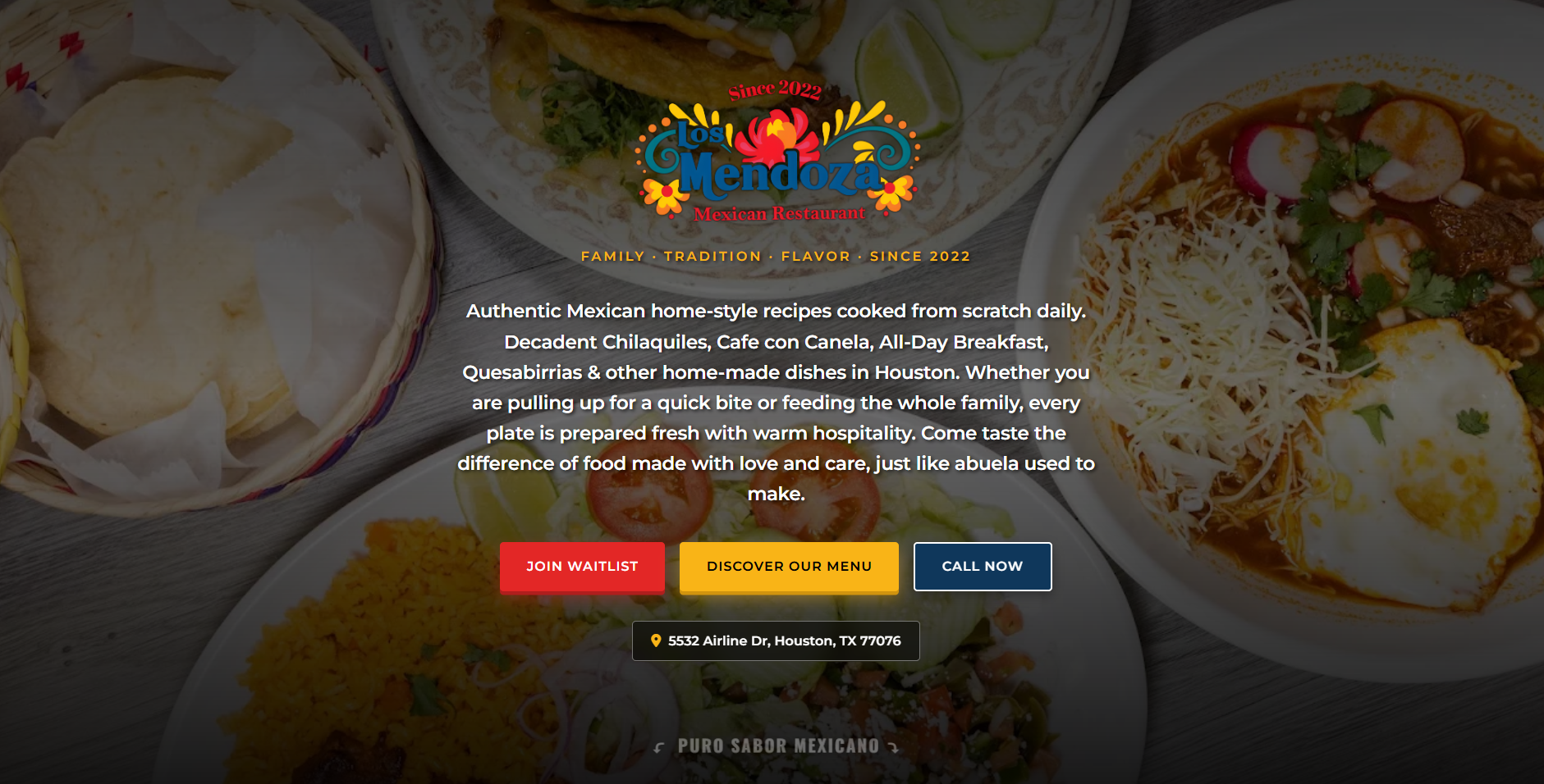 Preview screenshot: Los Mendoza restaurant website