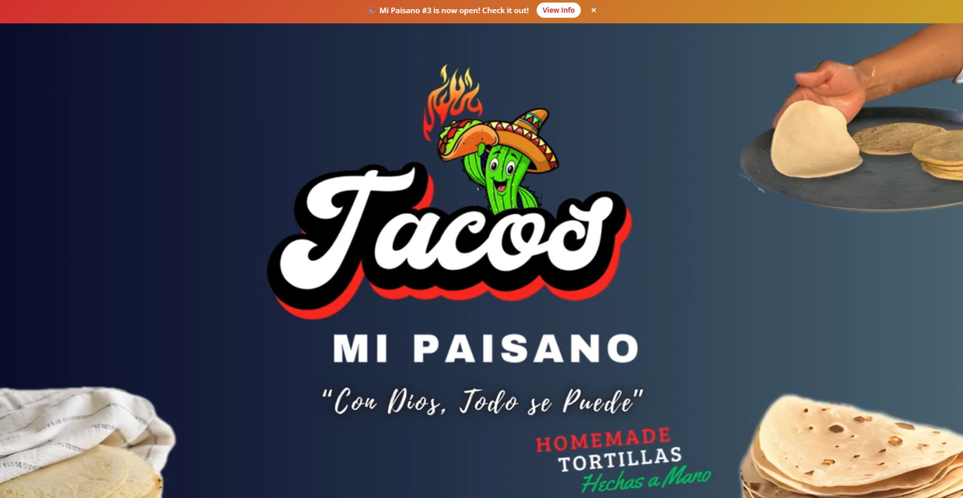 Preview screenshot: Mi Paisano restaurant website