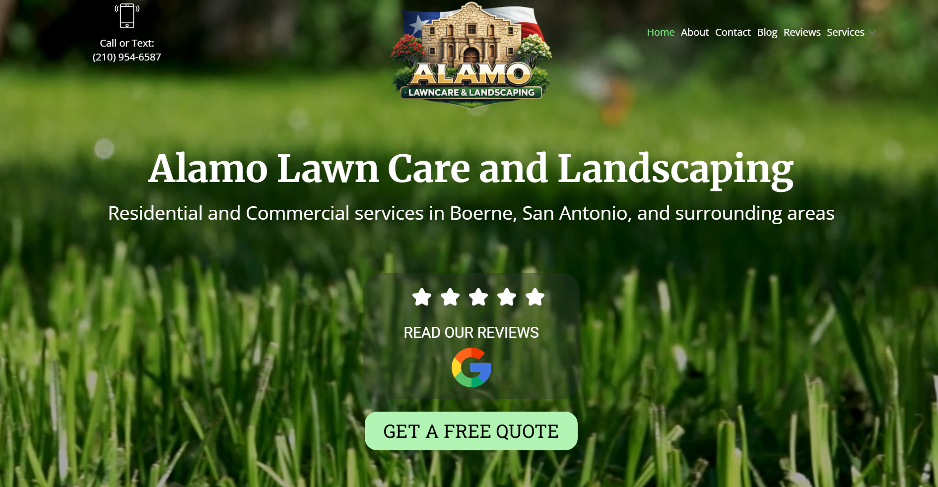 Preview screenshot: My Alamo Lawn website